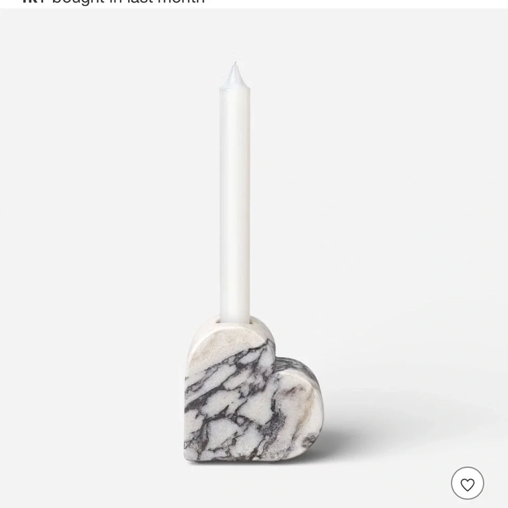 NWT Threshold Marble Heart Taper Candle Holder
